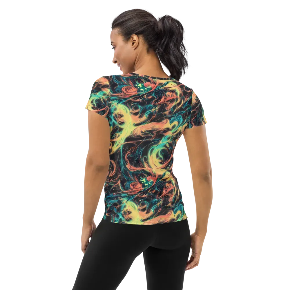 Afterglow Vortex on Women's Athletic T-Shirt — Back