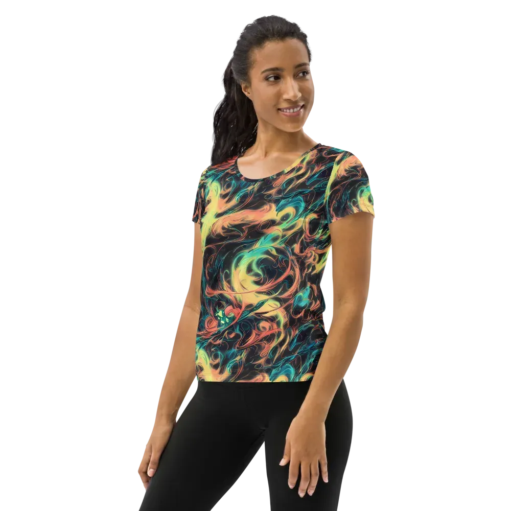 Afterglow Vortex on Women's Athletic T-Shirt — Left