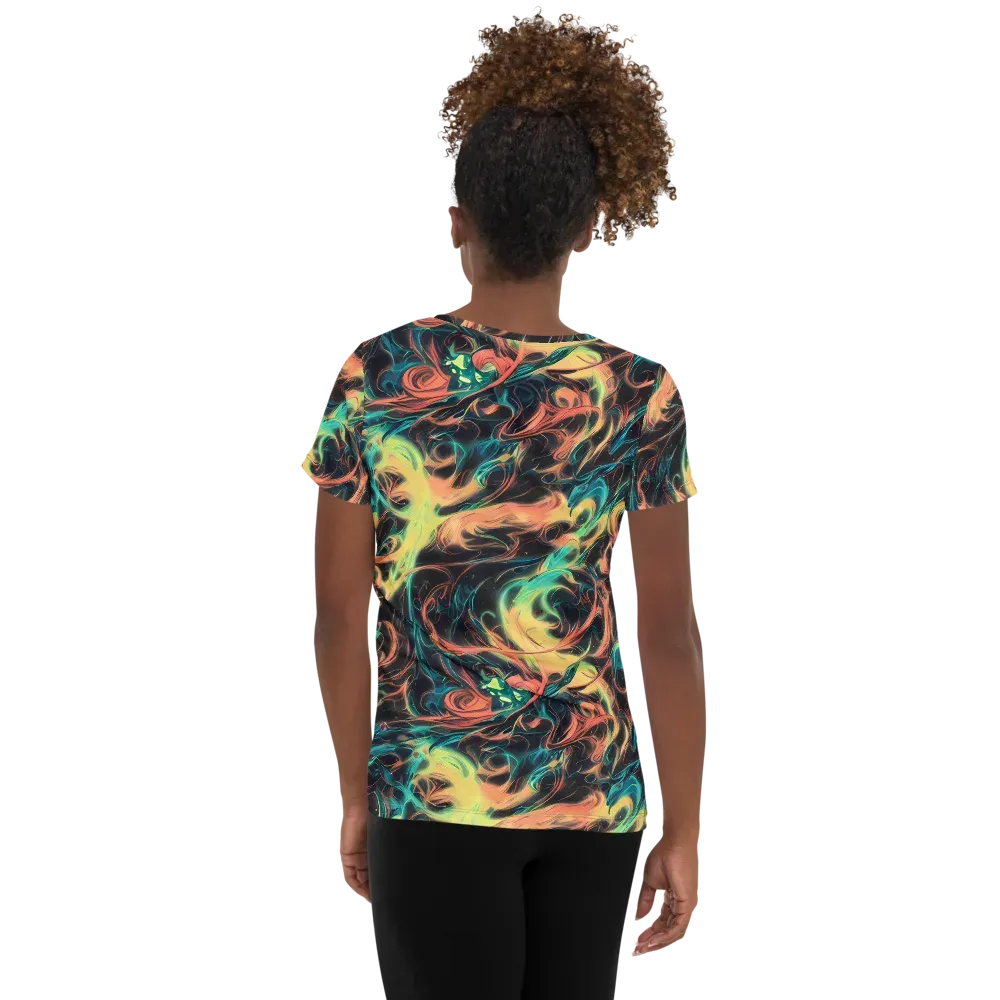 Afterglow Vortex on Women's Athletic T-Shirt — Back