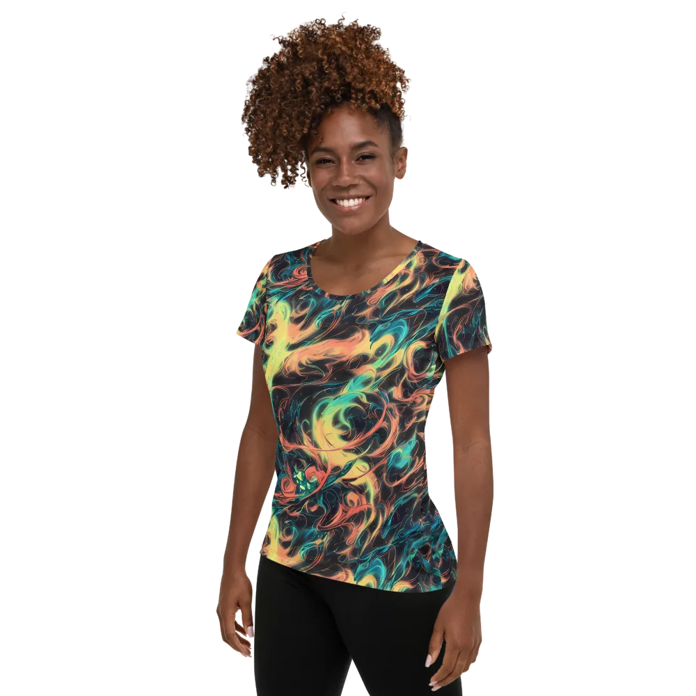 Afterglow Vortex on Women's Athletic T-Shirt — Left