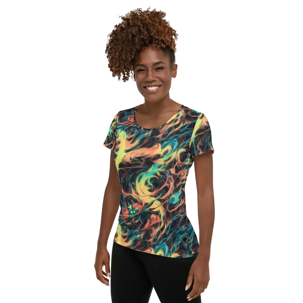 Afterglow Vortex on Women's Athletic T-Shirt — Left