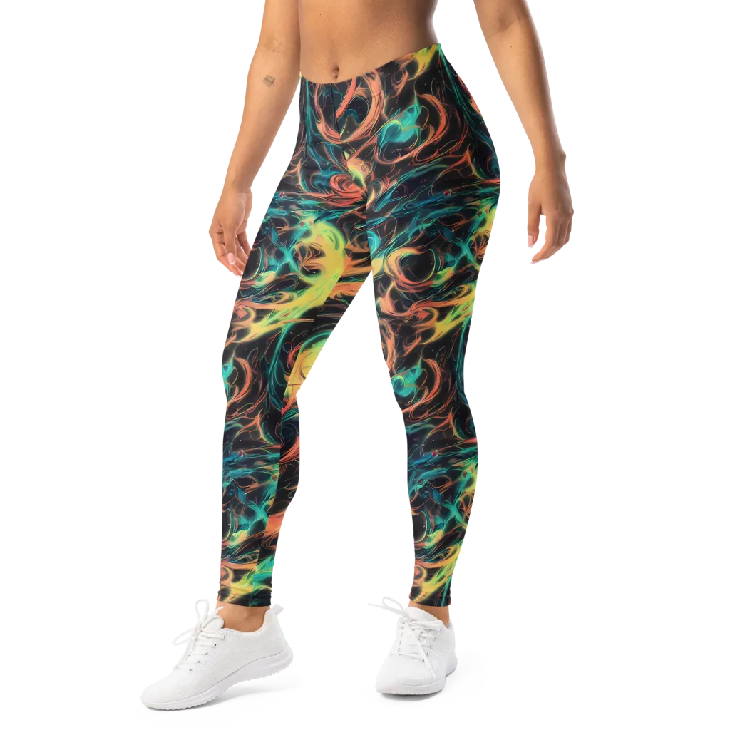 Afterglow Vortex on Leggings — Left Front