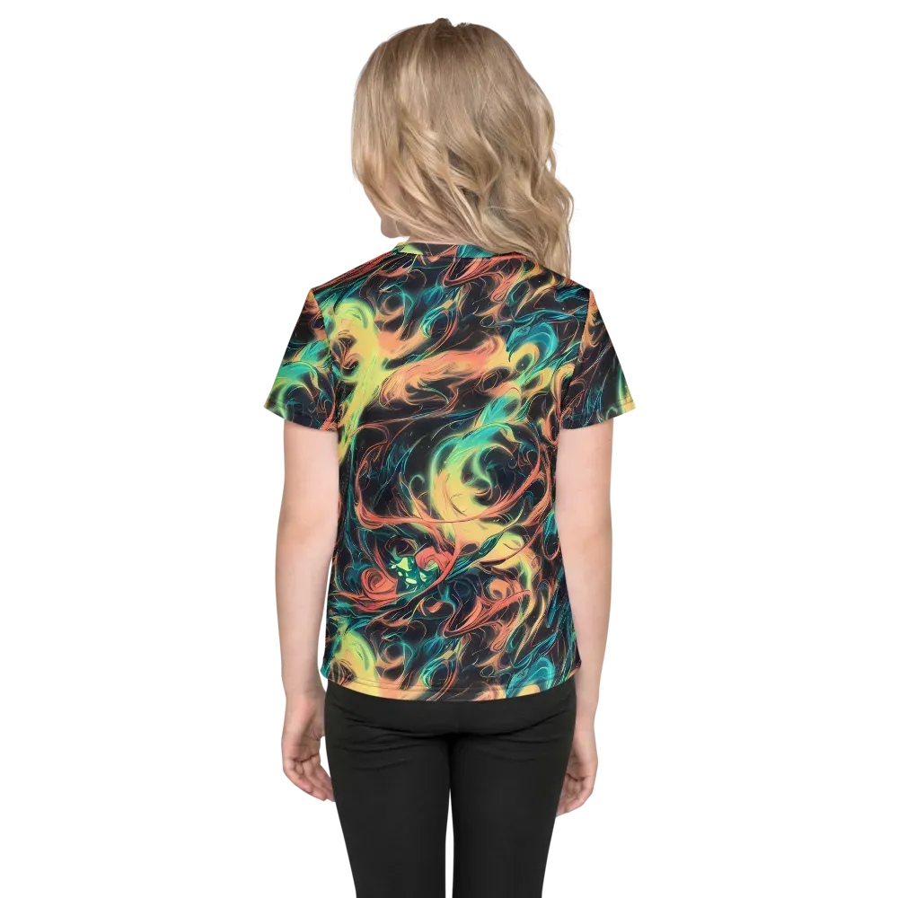 Afterglow Vortex on Kids Crew Neck T-Shirt — Back