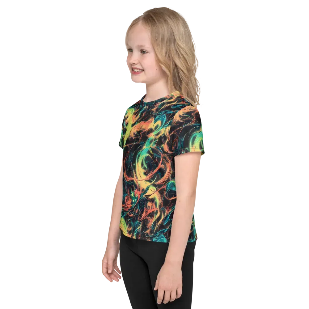 Afterglow Vortex on Kids Crew Neck T-Shirt — Left