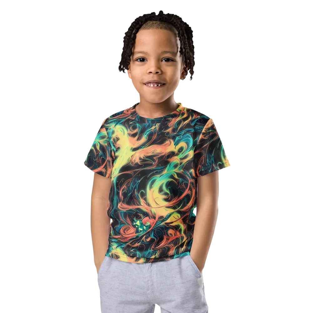 Afterglow Vortex on Kids Crew Neck T-Shirt — Front