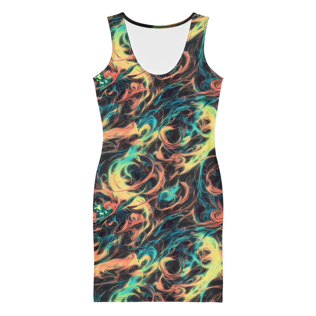 Afterglow Vortex on Bodycon Dress — Front