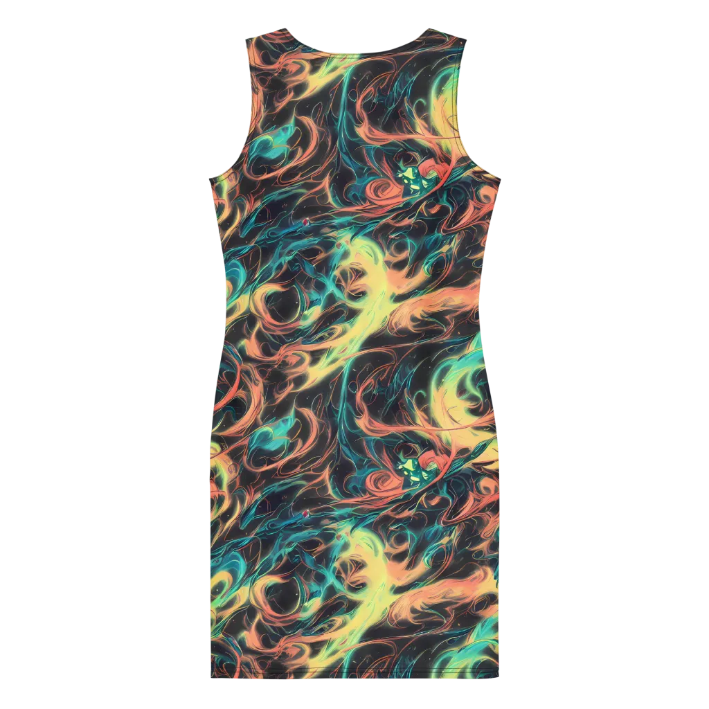 Afterglow Vortex on Bodycon Dress — Back