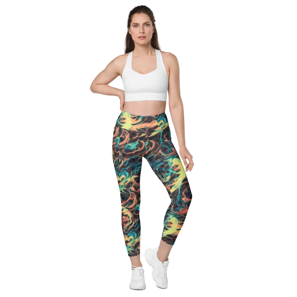 Afterglow Vortex on Leggings with Pockets — Front