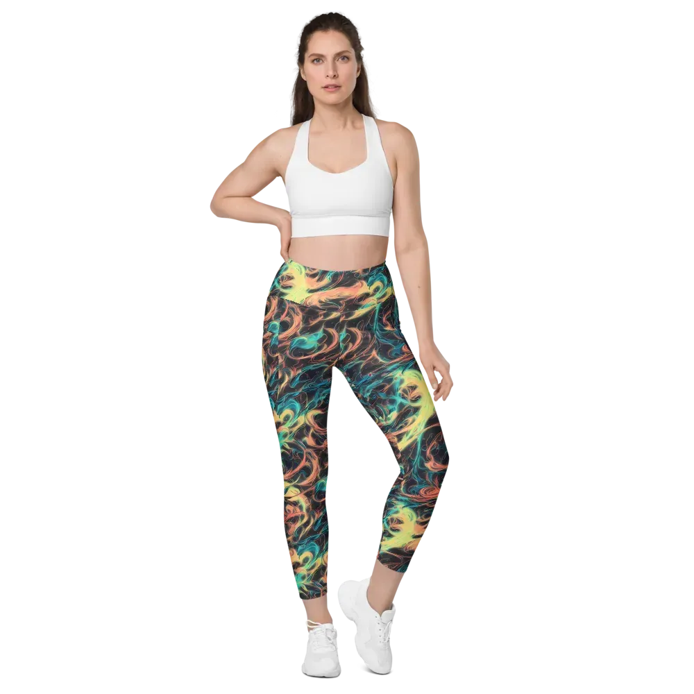 Afterglow Vortex on Leggings with Pockets — Front