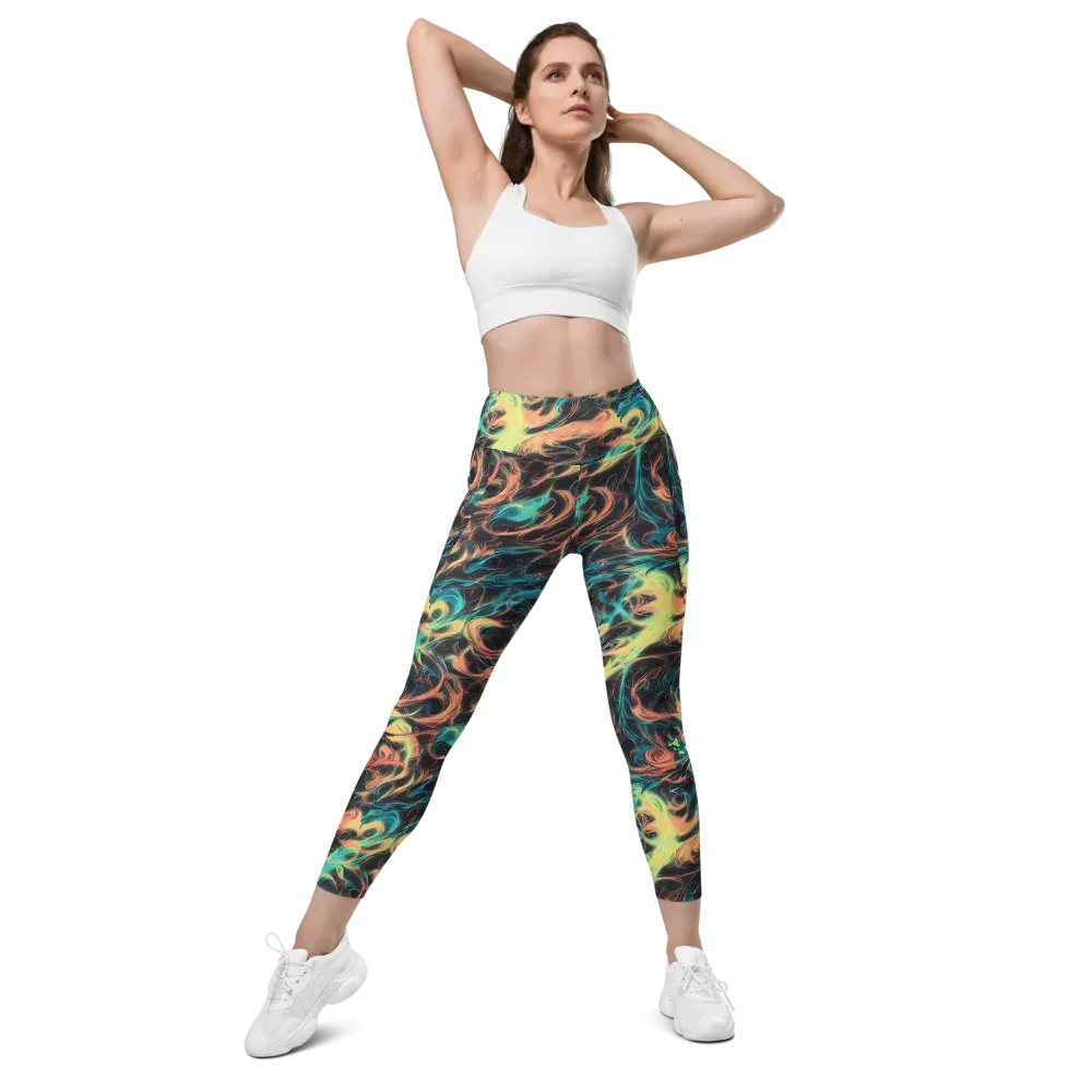 Afterglow Vortex on Leggings with Pockets — Front