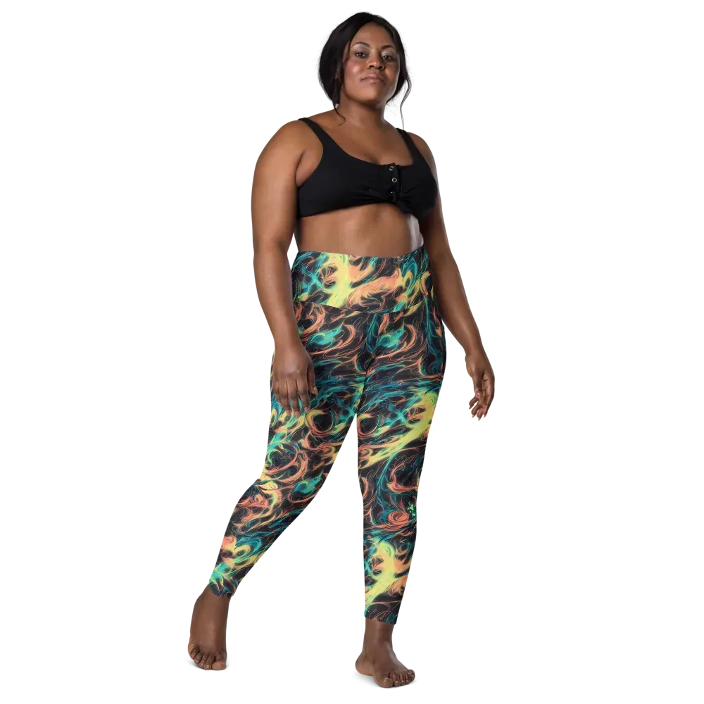 Afterglow Vortex on Leggings with Pockets — Front