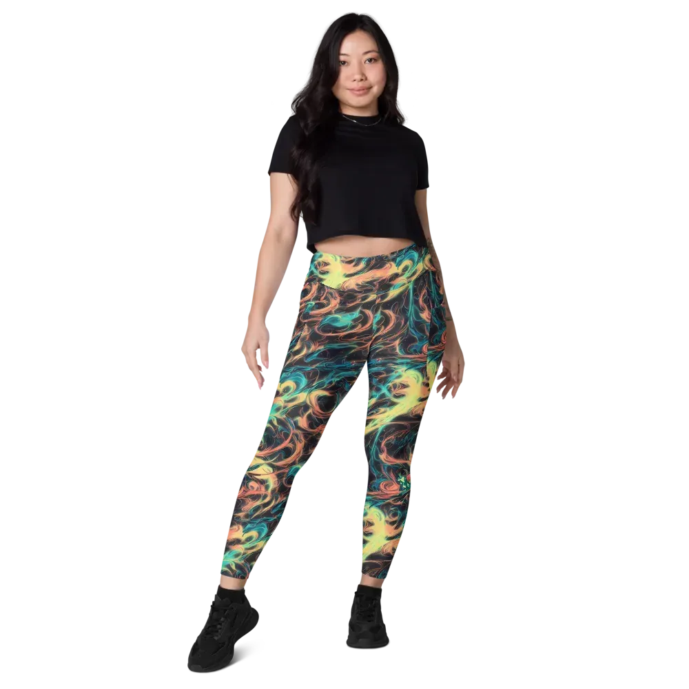 Afterglow Vortex on Leggings with Pockets — Front