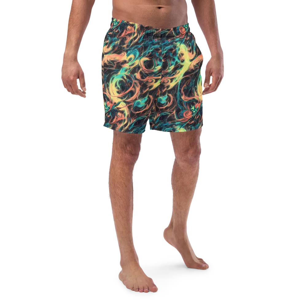 Afterglow Vortex on Swim Trunks — Front