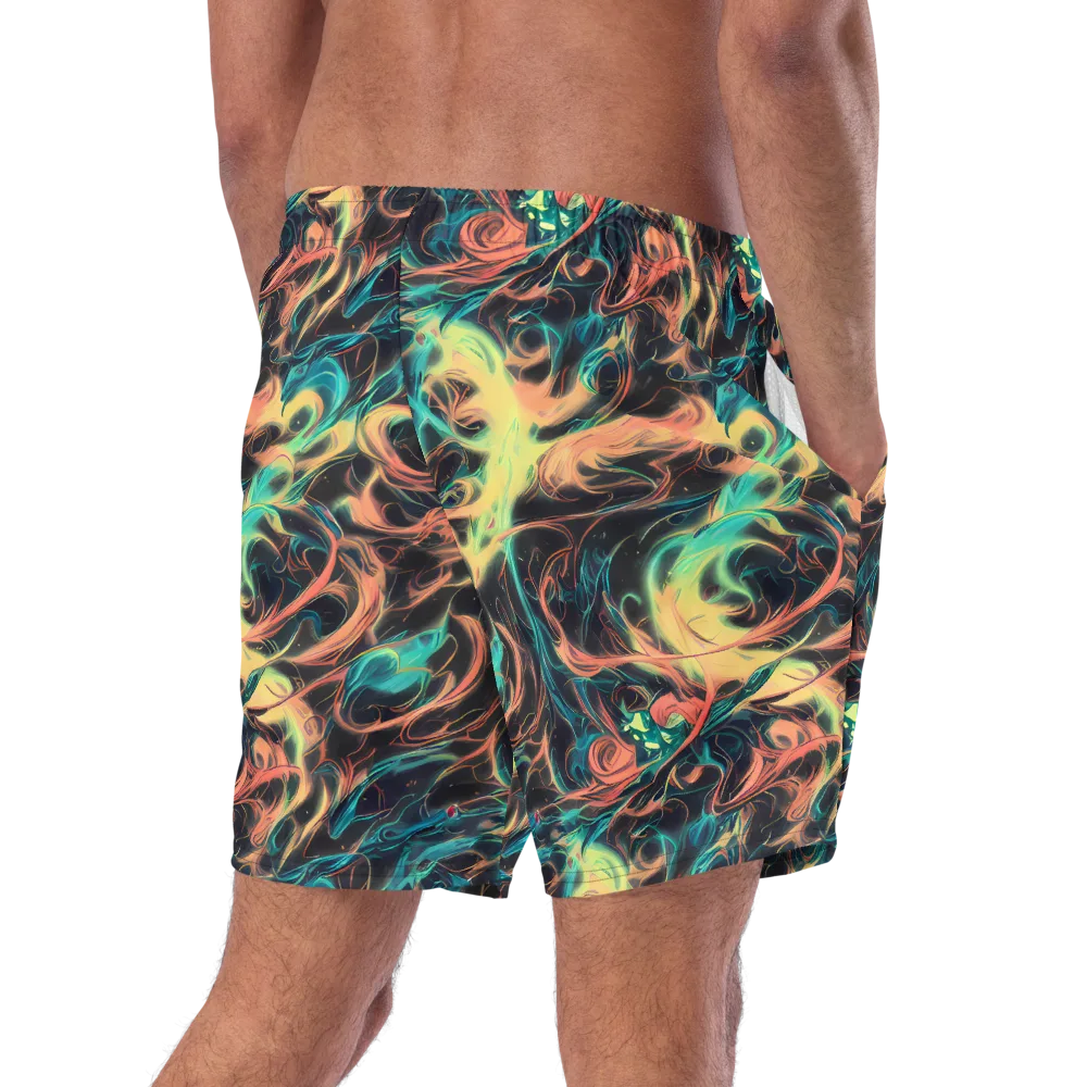 Afterglow Vortex on Swim Trunks — Right Back