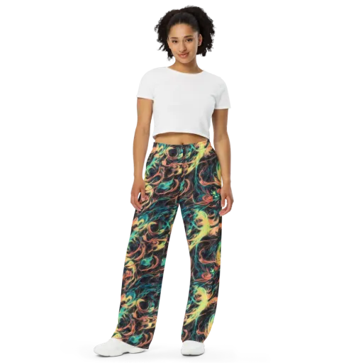 Afterglow Vortex on a Wide-Leg Pants