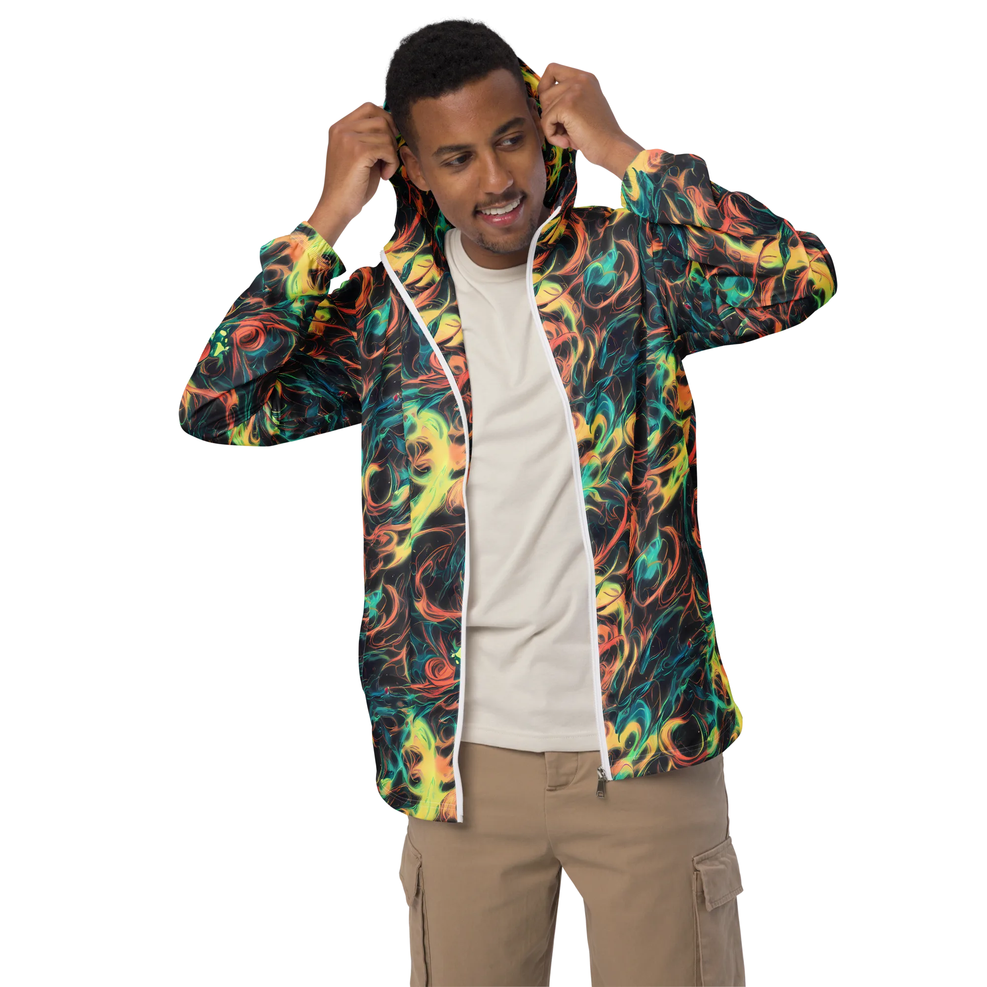 Afterglow Vortex on Men's Windbreaker — Front