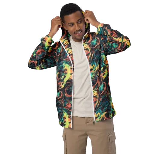 Afterglow Vortex on a Men's Windbreaker