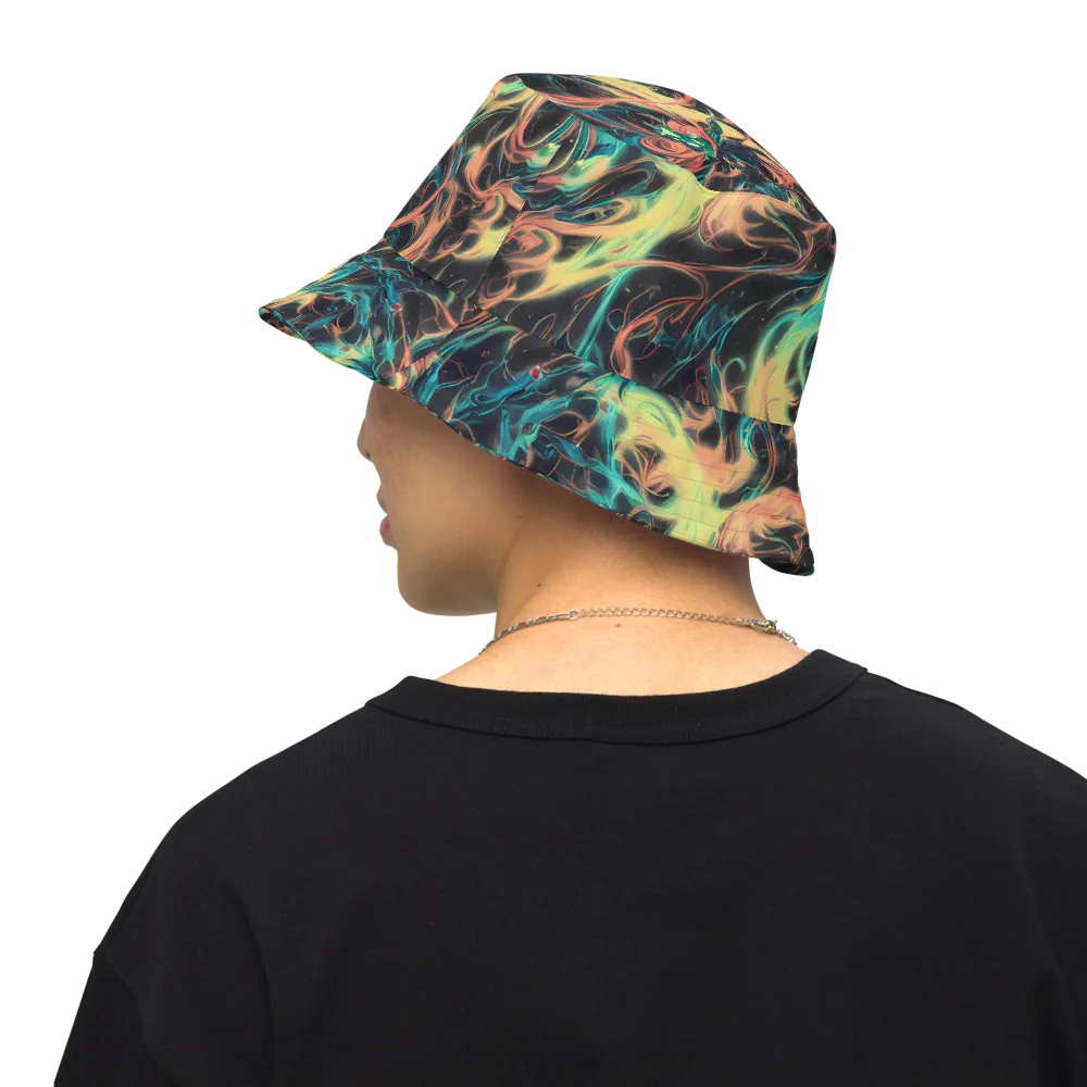 Afterglow Vortex on Reversible Bucket Hat — Back Inside