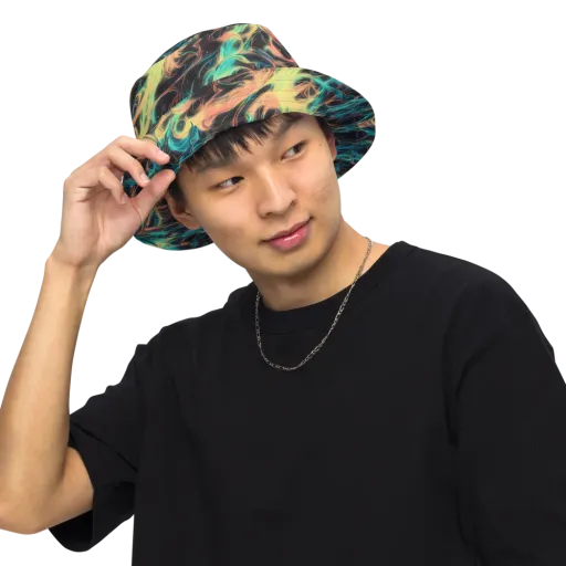 Afterglow Vortex on a Reversible Bucket Hat