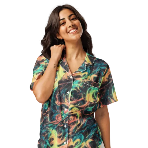 Afterglow Vortex on a Women's Short Sleeve Pajama Top
