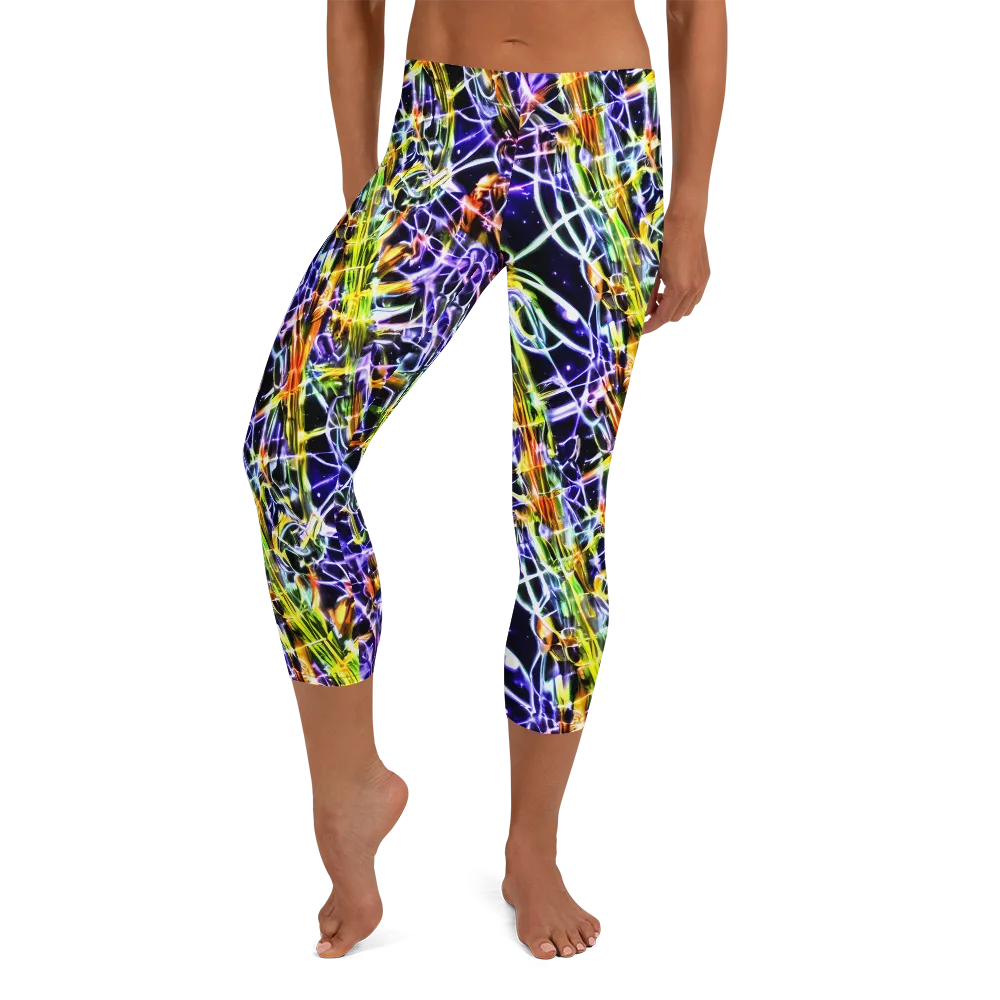 Luminous Shatter on Capri Leggings — Front