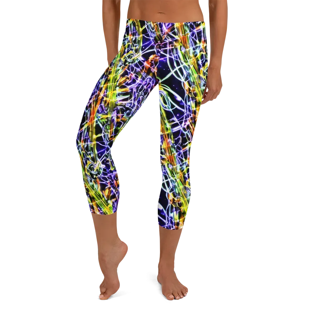 Luminous Shatter on Capri Leggings — Front