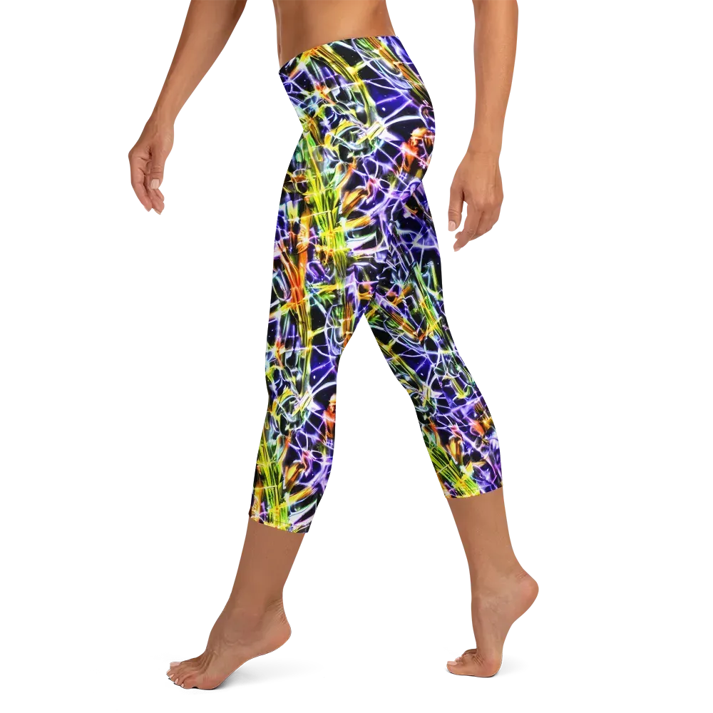 Luminous Shatter on Capri Leggings — Left