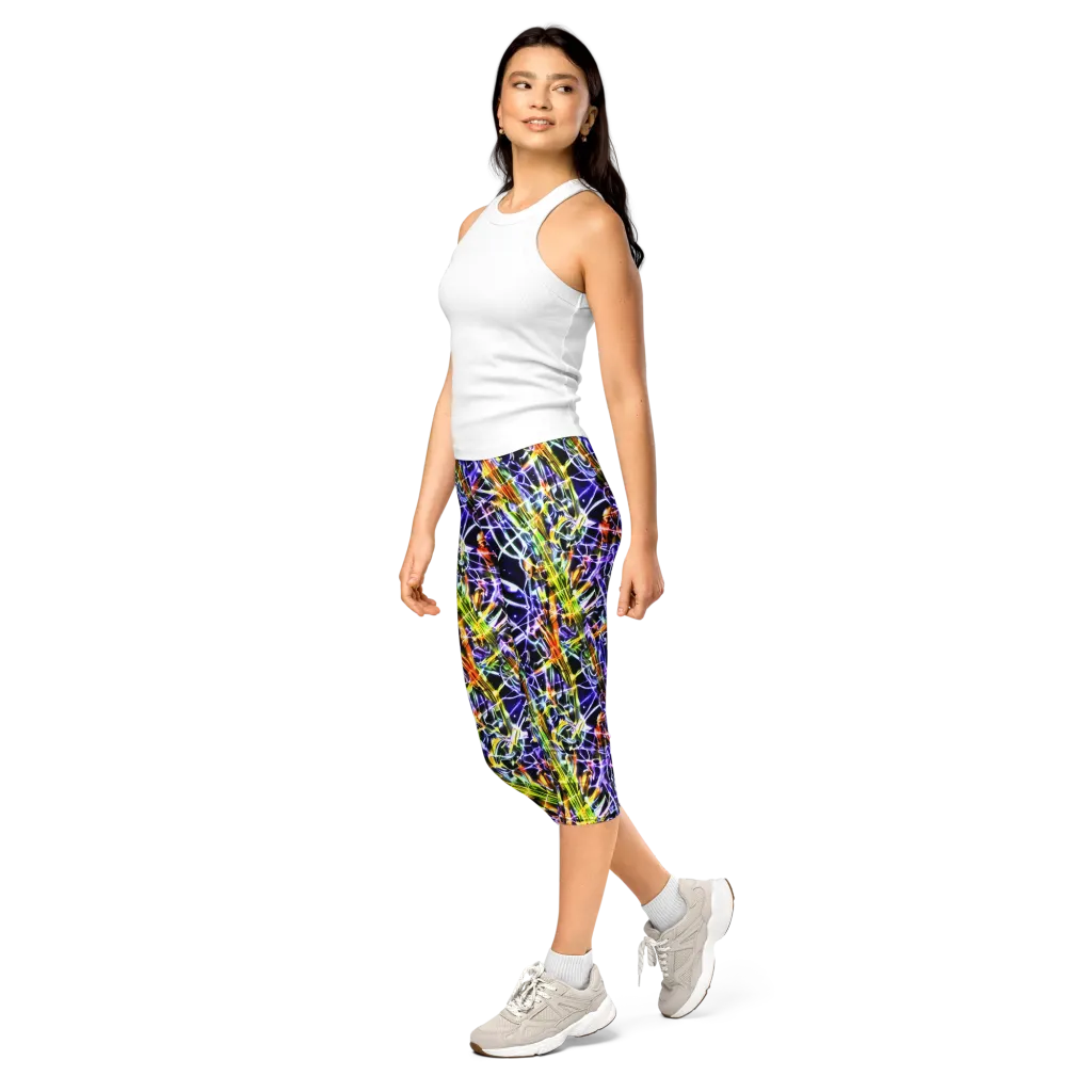 Luminous Shatter on Capri Leggings — Left Front