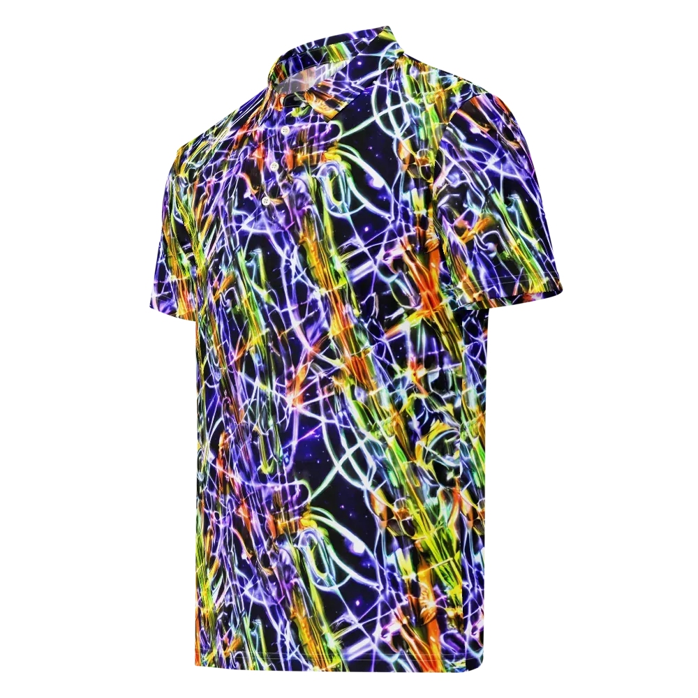 Luminous Shatter on Men's Slim Fit Polo Shirt — Left Front