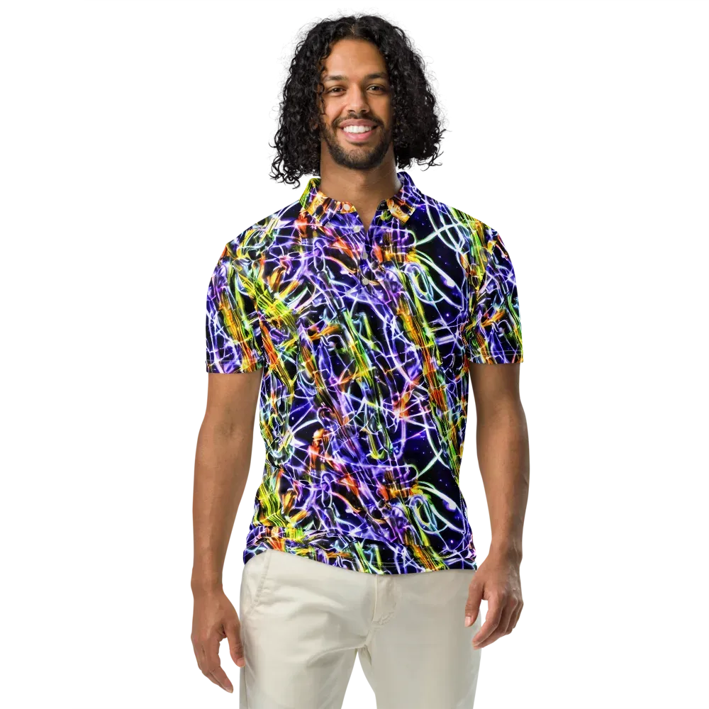 Luminous Shatter on Men's Slim Fit Polo Shirt — Front