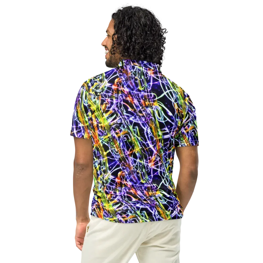 Luminous Shatter on Men's Slim Fit Polo Shirt — Back