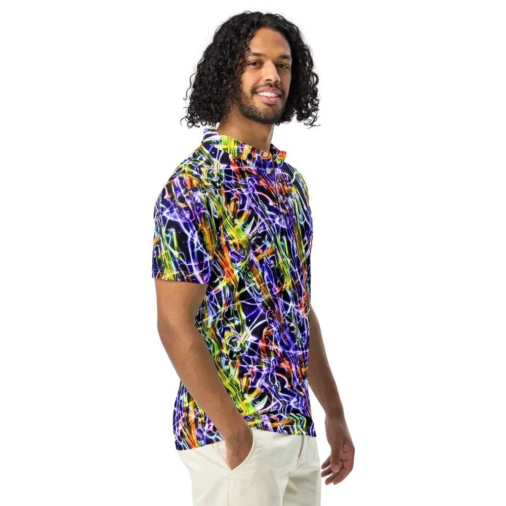 Luminous Shatter on Men's Slim Fit Polo Shirt — Right Front