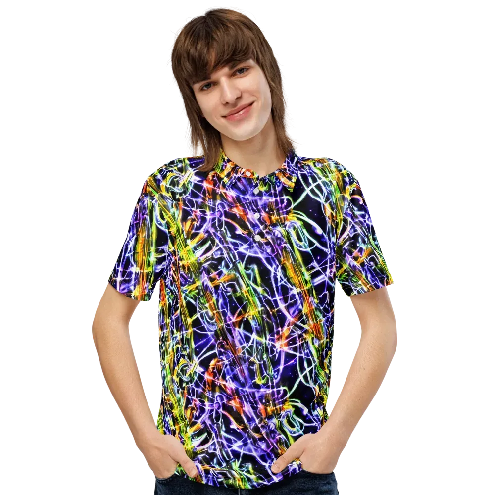 Luminous Shatter on Men's Slim Fit Polo Shirt — Front