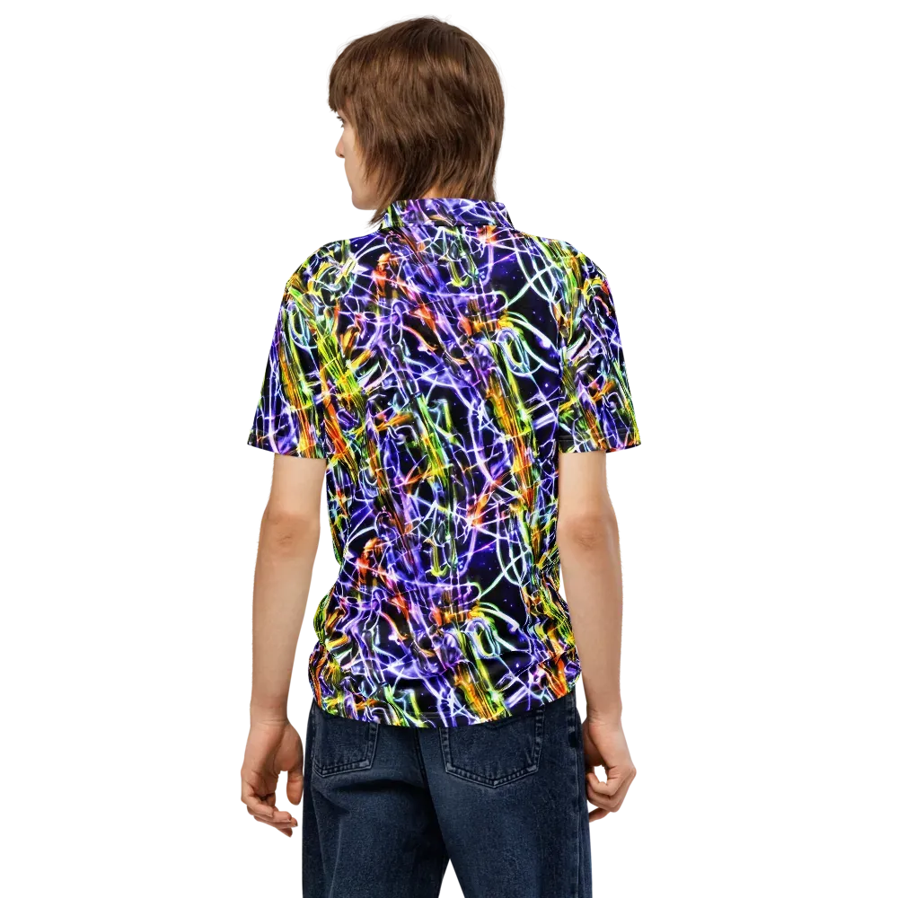 Luminous Shatter on Men's Slim Fit Polo Shirt — Back