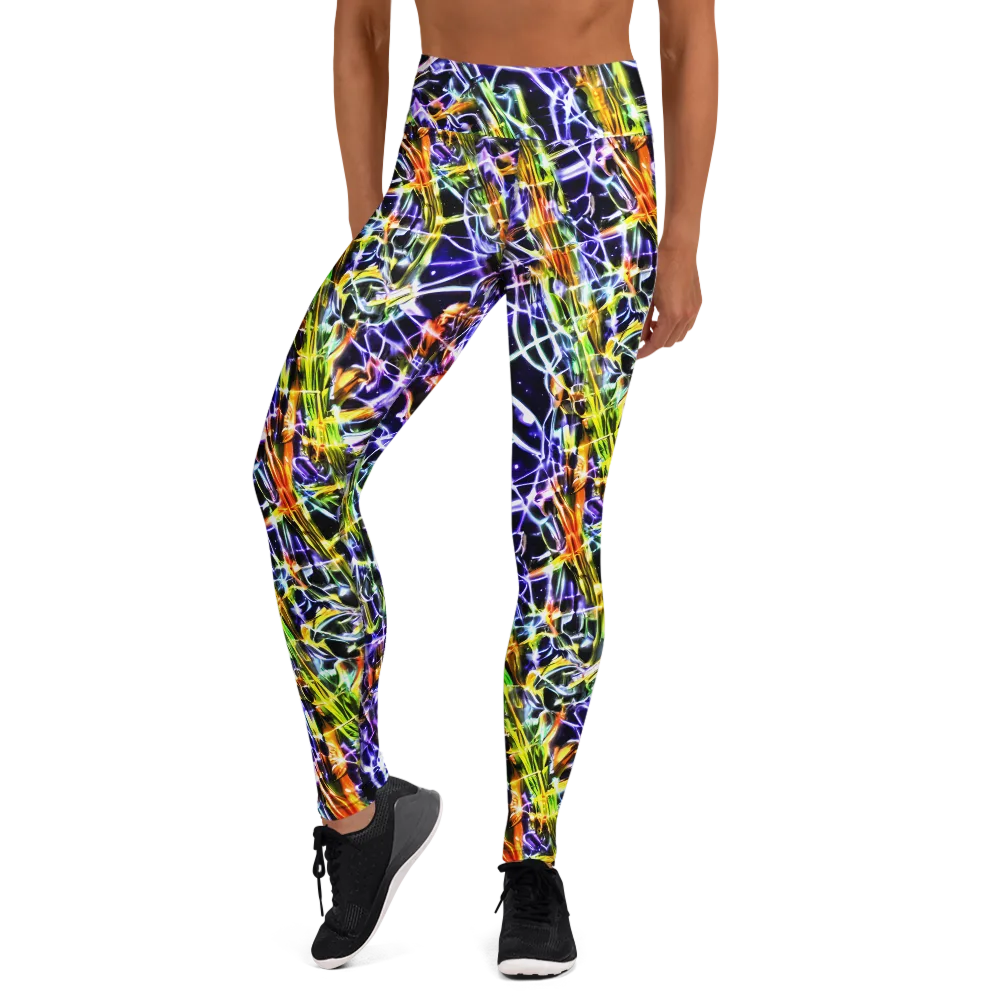 Luminous Shatter on Yoga Leggings — Front