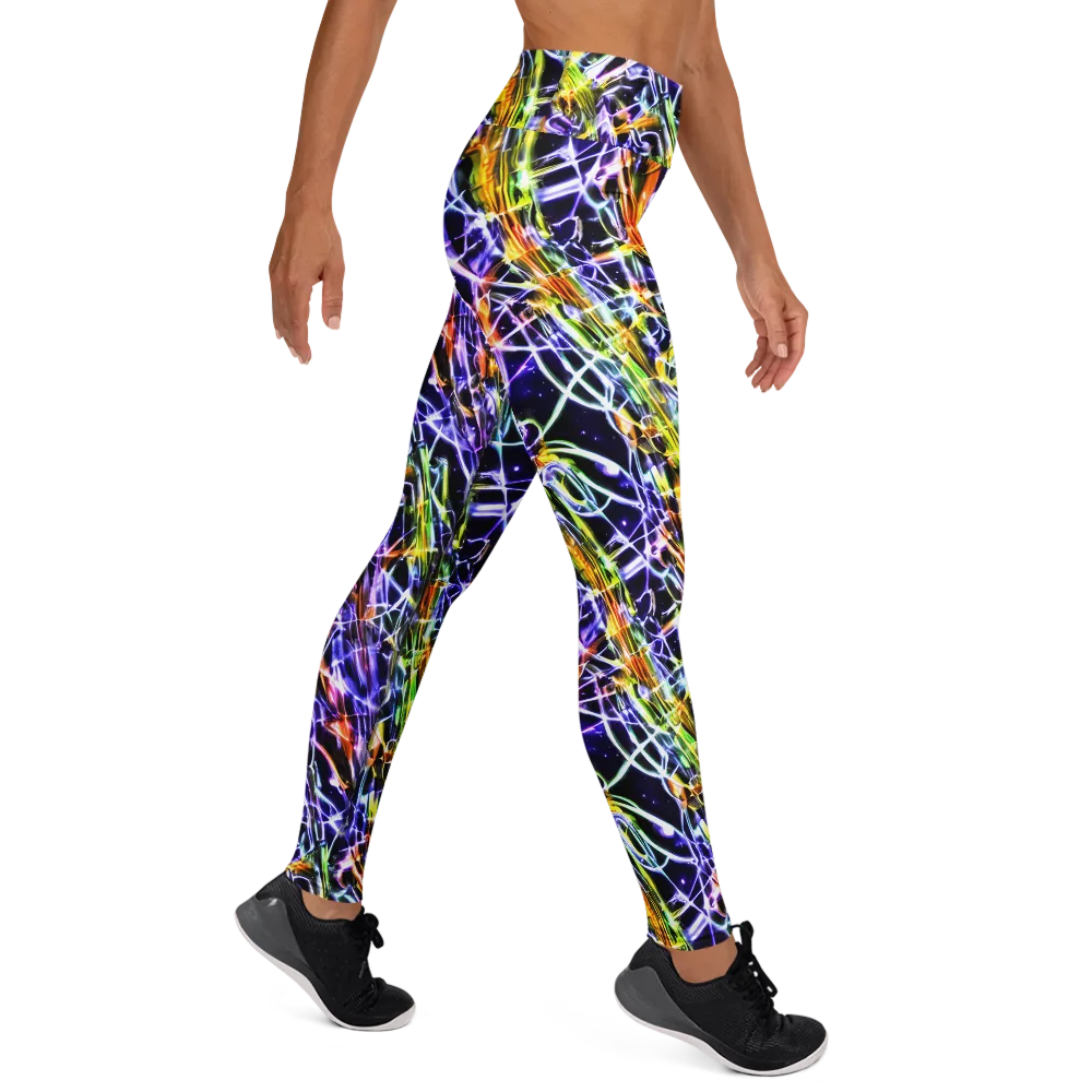 Luminous Shatter on Yoga Leggings — Right