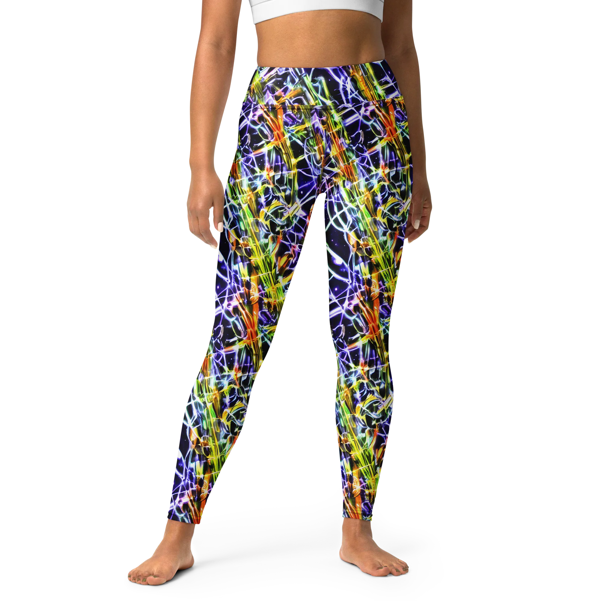 Luminous Shatter on Yoga Leggings — Front