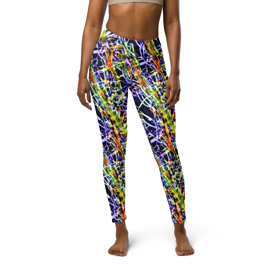 Luminous Shatter on Yoga Leggings — Front