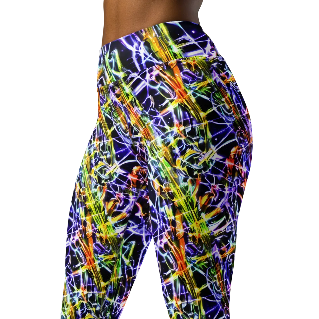 Luminous Shatter on Yoga Leggings — Left Front