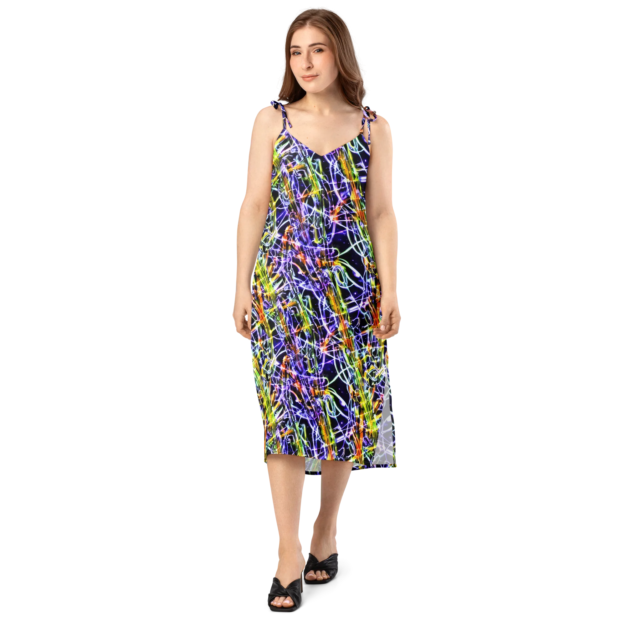 Luminous Shatter on Slip Dress — Front