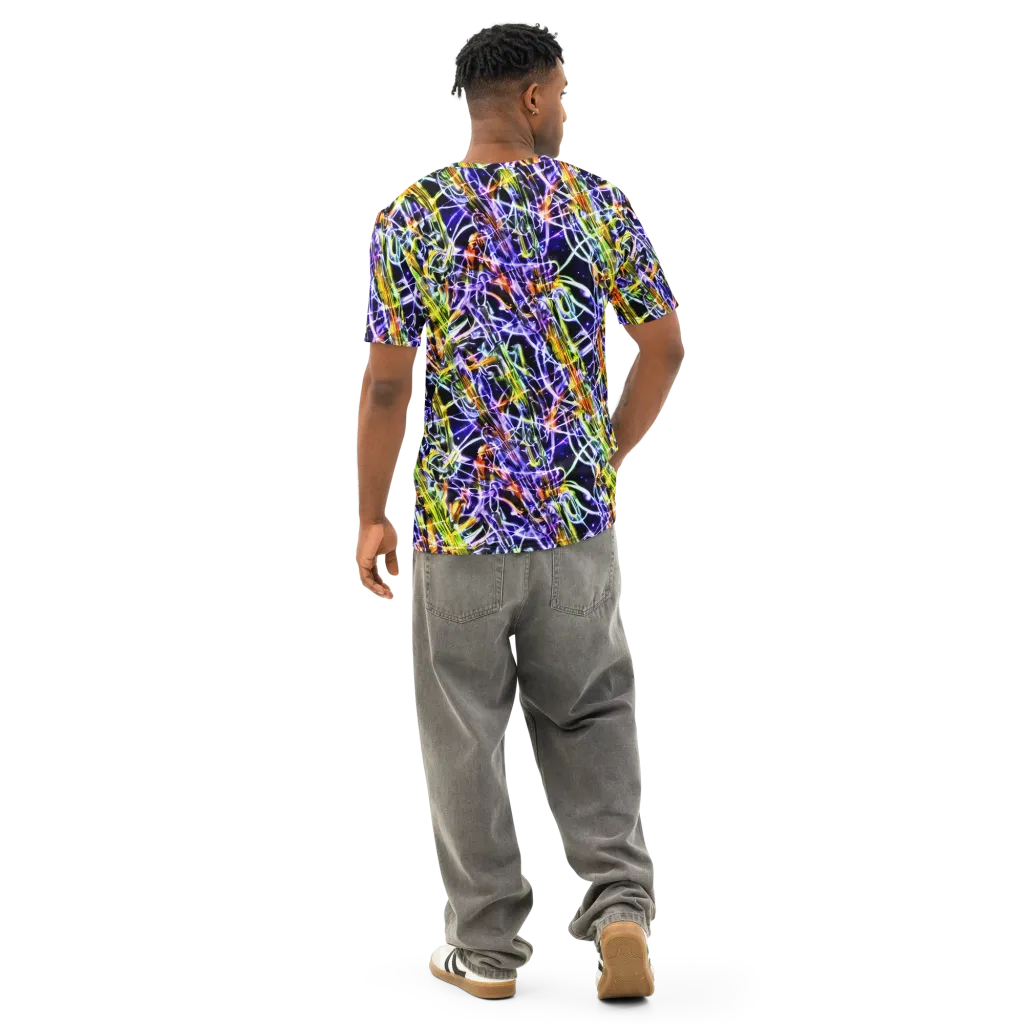 Luminous Shatter on Men's Cotton Crew Neck T-Shirt — Back