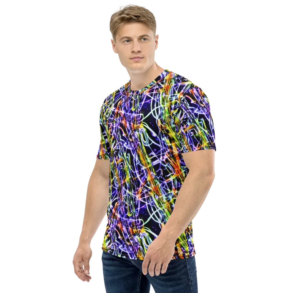 Luminous Shatter on Men's Crew Neck T-Shirt — Left