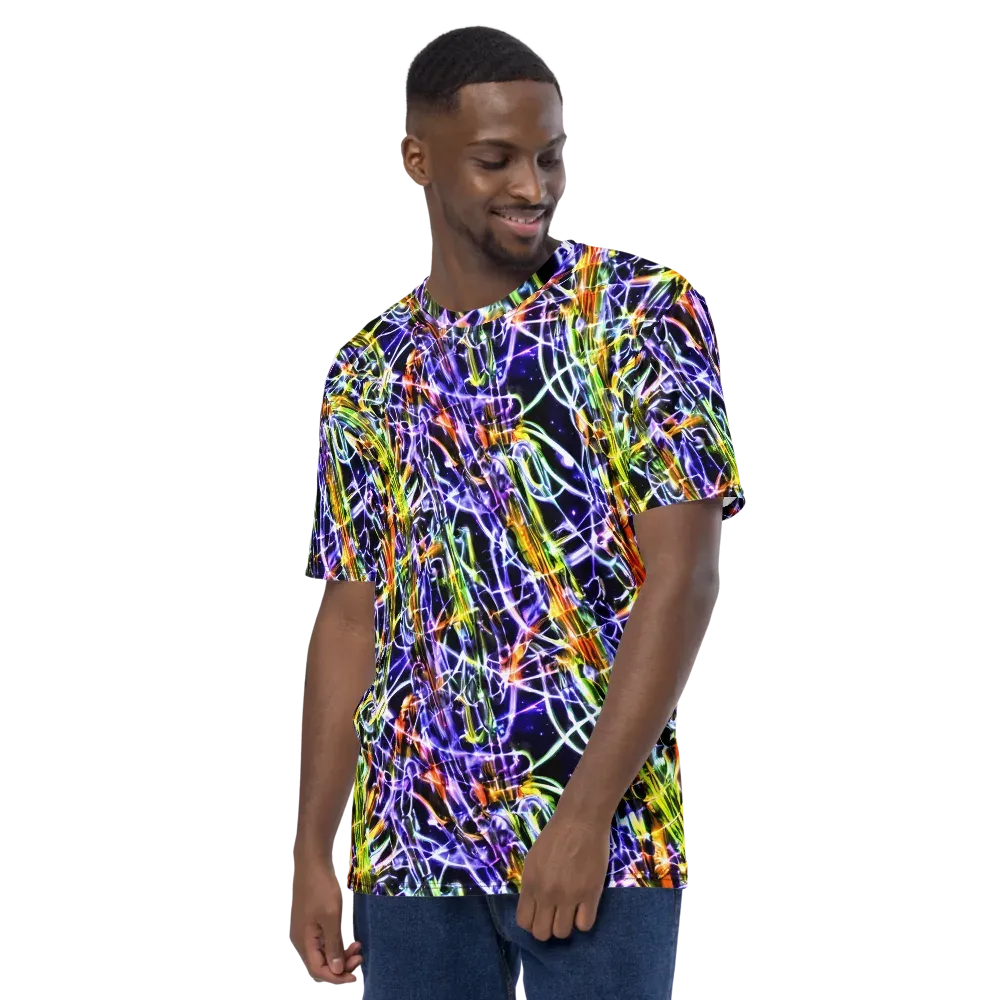 Luminous Shatter on Men's Crew Neck T-Shirt — Left