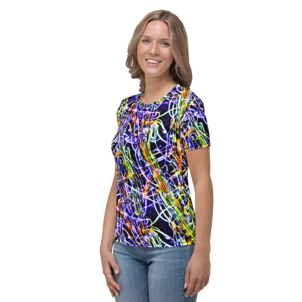 Luminous Shatter on Women's Crew Neck T-Shirt — Left