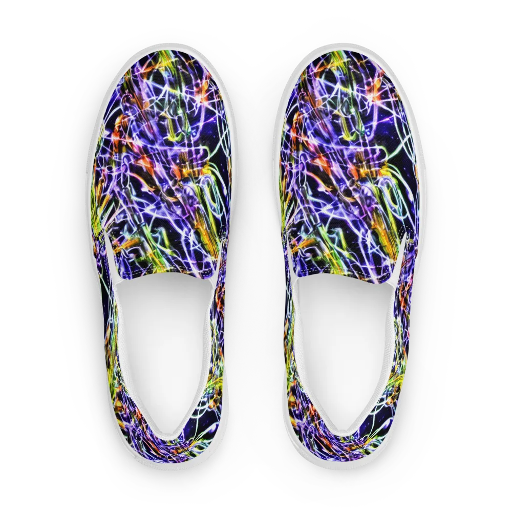 Luminous Shatter on Men's Slip-On Canvas Shoes — Front