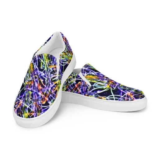 Luminous Shatter on a Men's Slip-On Canvas Shoes