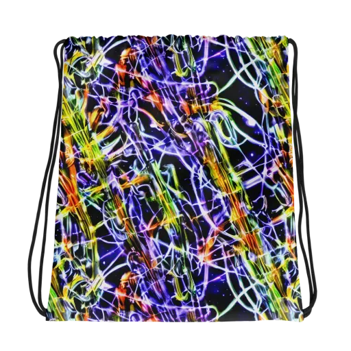 Luminous Shatter on a Drawstring Bag