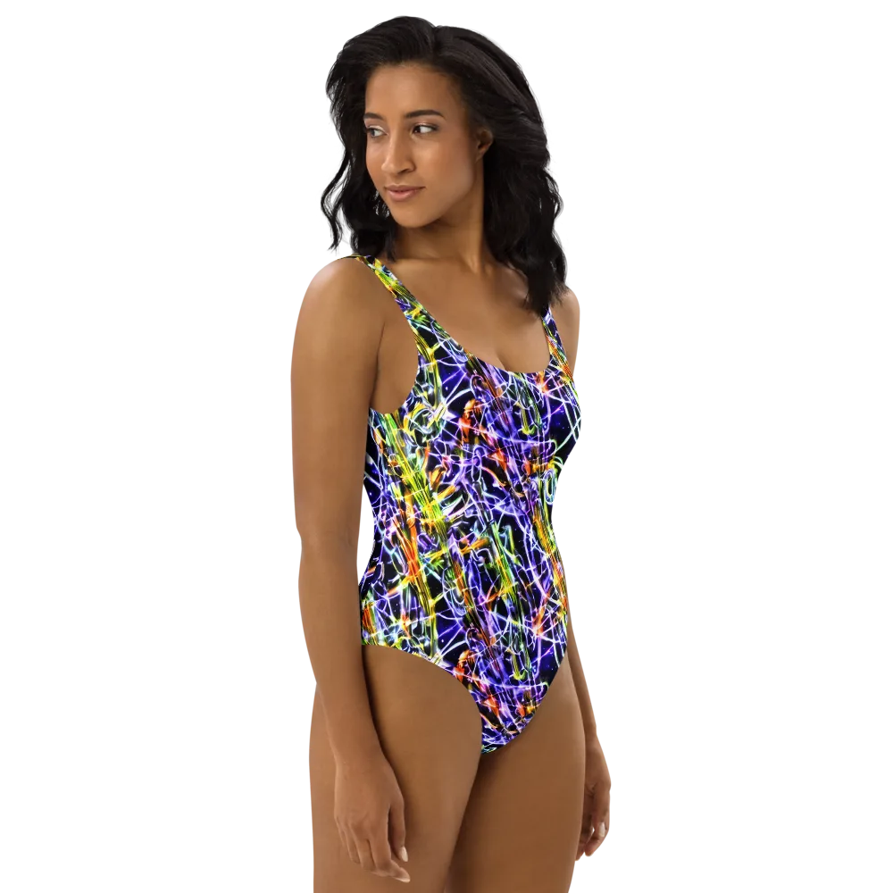 Luminous Shatter on One-Piece Swimsuit — Right