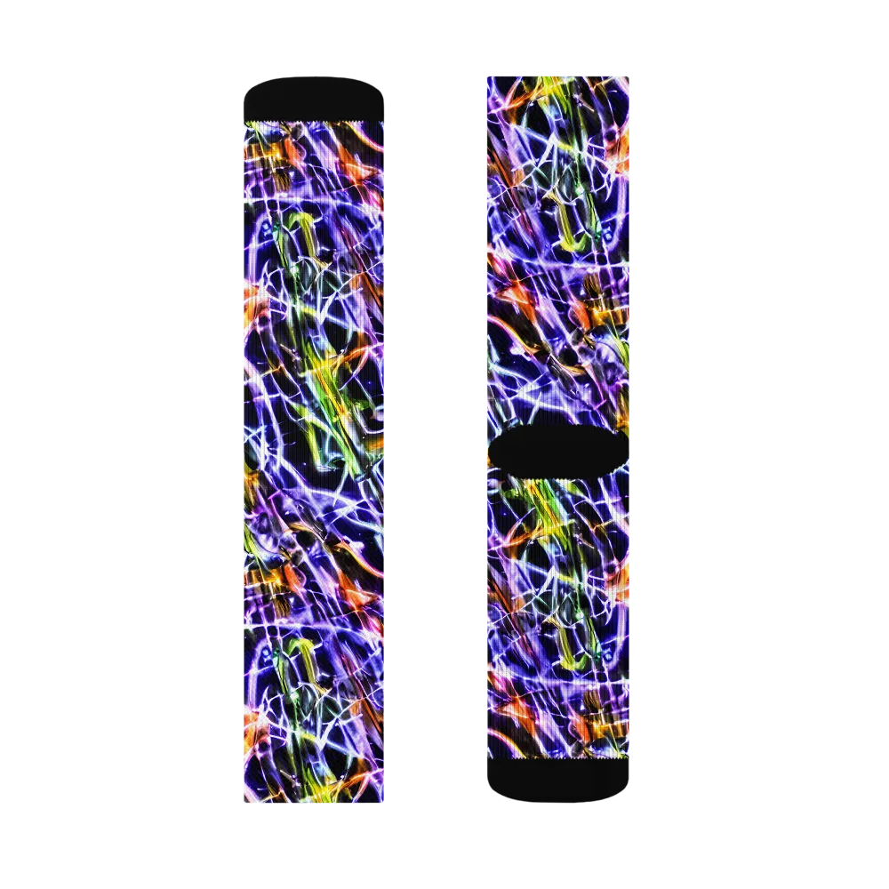Luminous Shatter on Socks — Left Sock