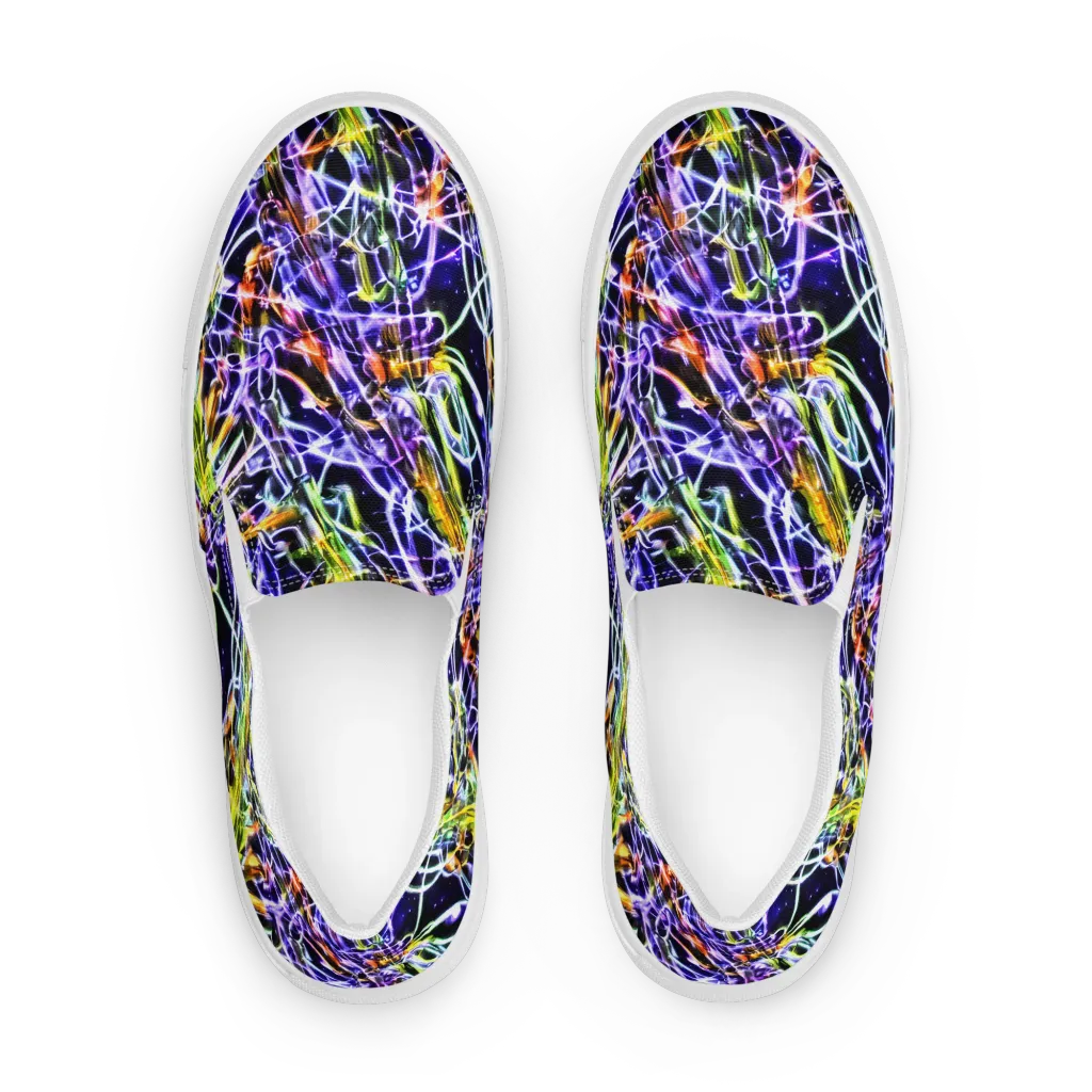 Luminous Shatter on Women's Slip-On Canvas Shoes — Front